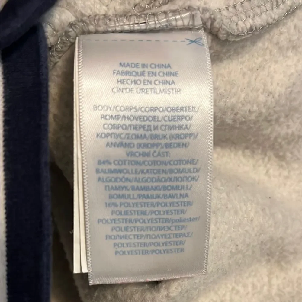 Ralph Lauren Gray Blue Bear Graphic Varsity Button Closure Jacket